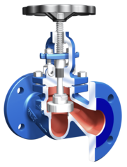 The medium pressure range stop valve STOBU
